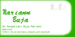 mariann buja business card